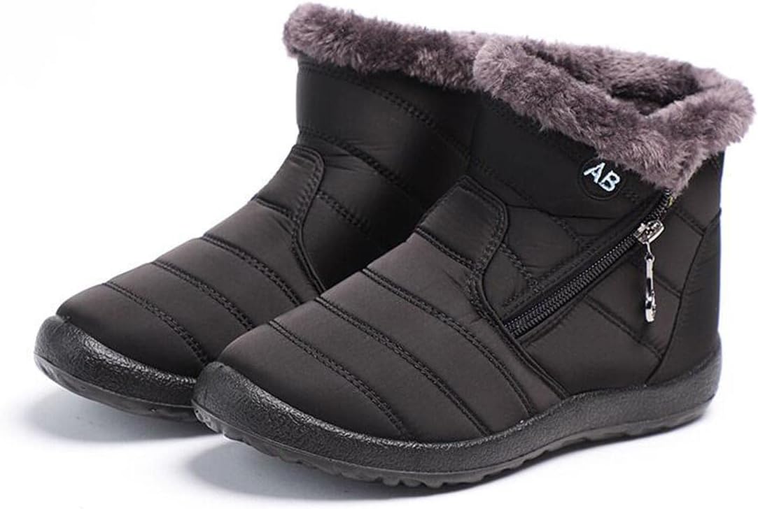 Meidiastra Women's Winter Snow Boots Warm Fur Lined Ankle Booties Waterproof Slip On Outdoor Shoes
