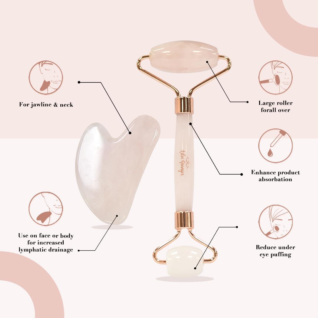 Arlee Granger Beauty Skin Care Face Roller Massager Muscle Relaxing Massager for Face, Eyes, Neck, Body Muscle Relaxing and Relieve Fine Lines and Wrinkles - Pink
