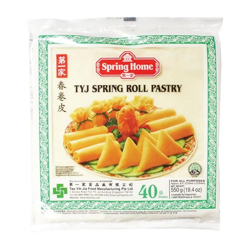 Spring Roll Pastry 30/40 Sheets Frozen Spring Home Tyj Spring Roll Pastry 550G (8.5 40 Sheets [Pack of 1])