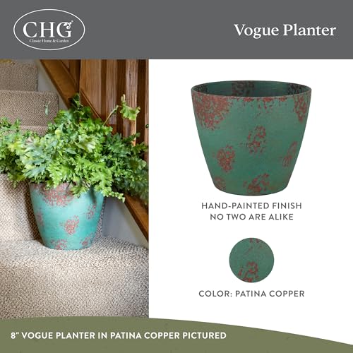 Classic Home and Garden Premiere Collection Planter Vogue, 8", Patina Copper by Classic Home & Garden - Image 2