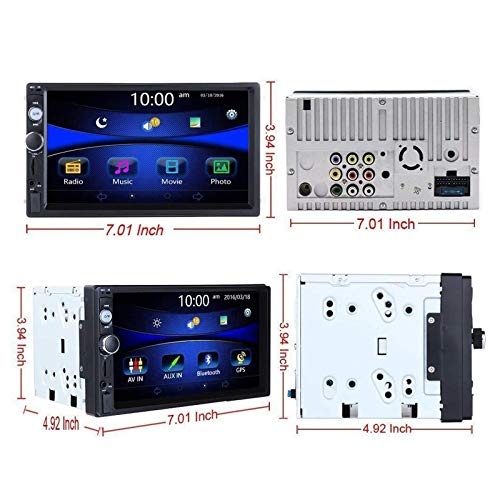 Regetek 7" Double DIN Touchscreen in Dash Bluetooth Car Stereo Mp3 Audio 1080P Video Player FM Radio/AM Radio/TF/USB/AUX-in + Remote Control