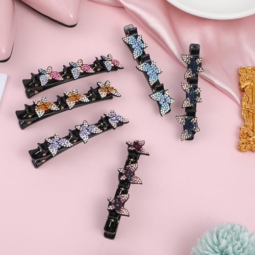 Pinzas para cabello trenzado con piedras de cristal 6 pcs miniatura 7