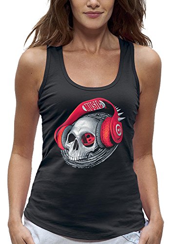 Débardeur Crane Casque DJ Rouge Femme exprimez votre passion musique