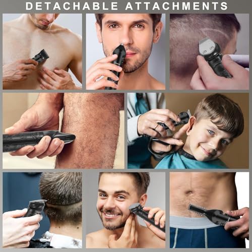 Bild 6 - Hatteker Männerpflegeset 8-in-1, Zero-Gap-T-Klinge Trimmer, wasserdichter Trimmer, Haarschneider für Männer, Barttrimmer elektrisch, Kabelloses Männerpflegeset, Elektrischer Rasierer für Männer