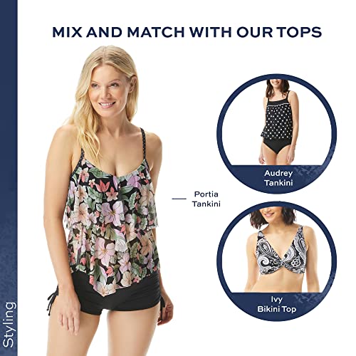 BEACH HOUSE Side Tie Bikini Swimsuit Shorts - Modest High Waisted Swim Bottom4