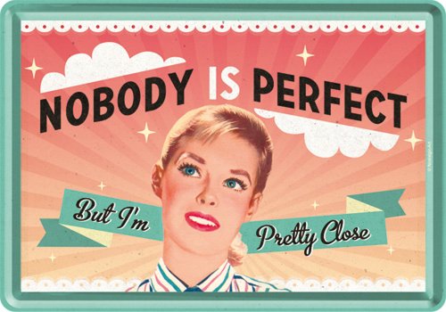 signs-unique Nobody is Perfect Funny Petite Plaque/Carte Postale (na)
