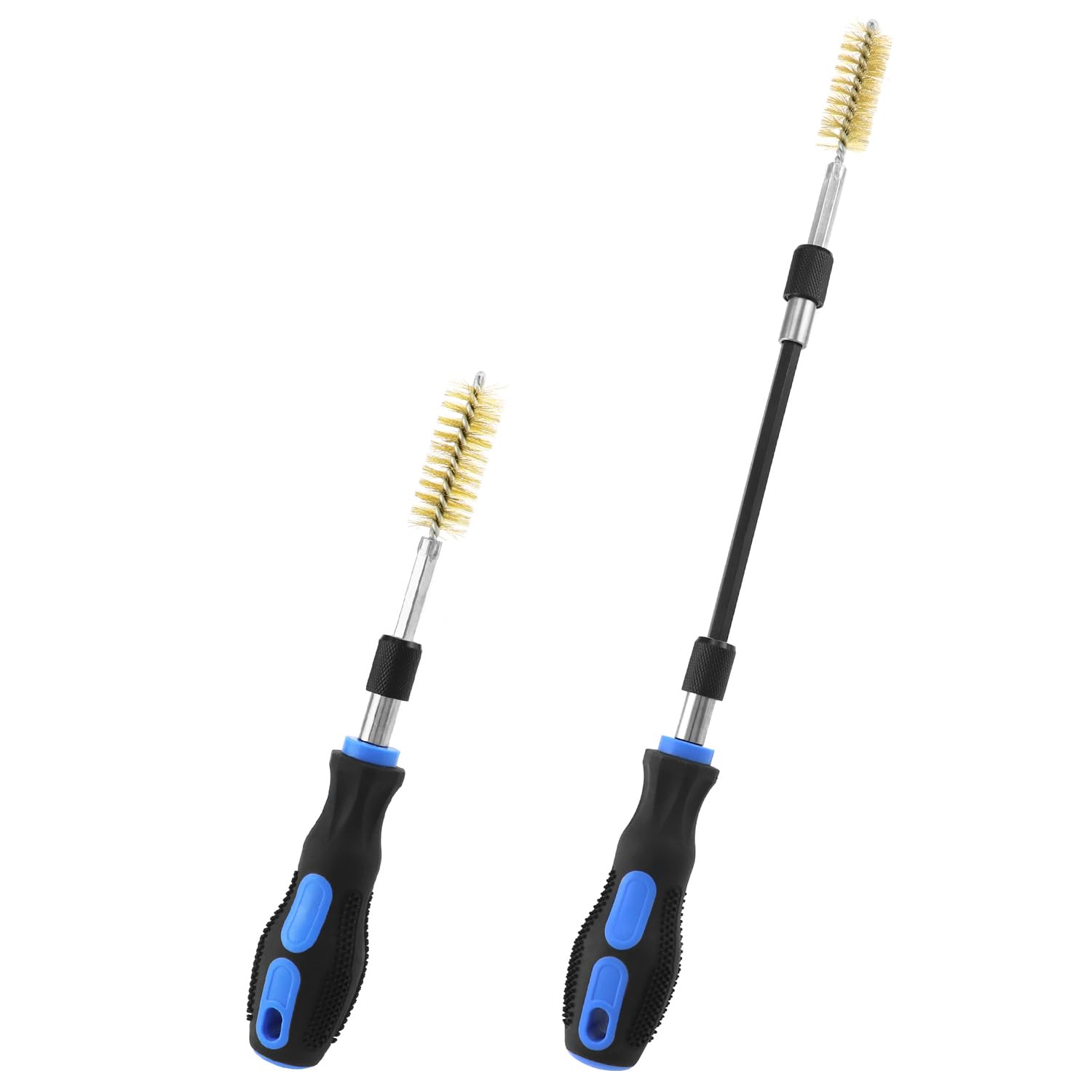 QWORK® Jeu de brosses de nettoyage 38 pièces, Brosses rondes 8-19 mm en nylon/laiton/acier avec rallonge de 150 mm