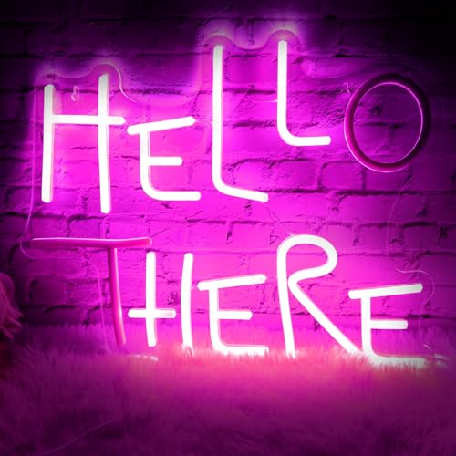 Hello There Neon Sign for Wall Decor, Dimmable Hell Here Catwoman Neon Signs 13.78