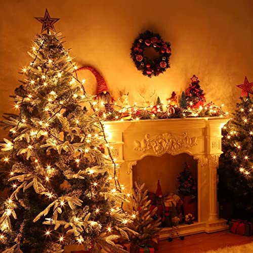 300 Count Christmas Lights - 3 Sets of 100 Mini Lights, 79.5 Ft String Lights with Replaceable Fuse and Bulb - Waterproof Connectable Indoor Outdoor Christmas Decoration in Warm White