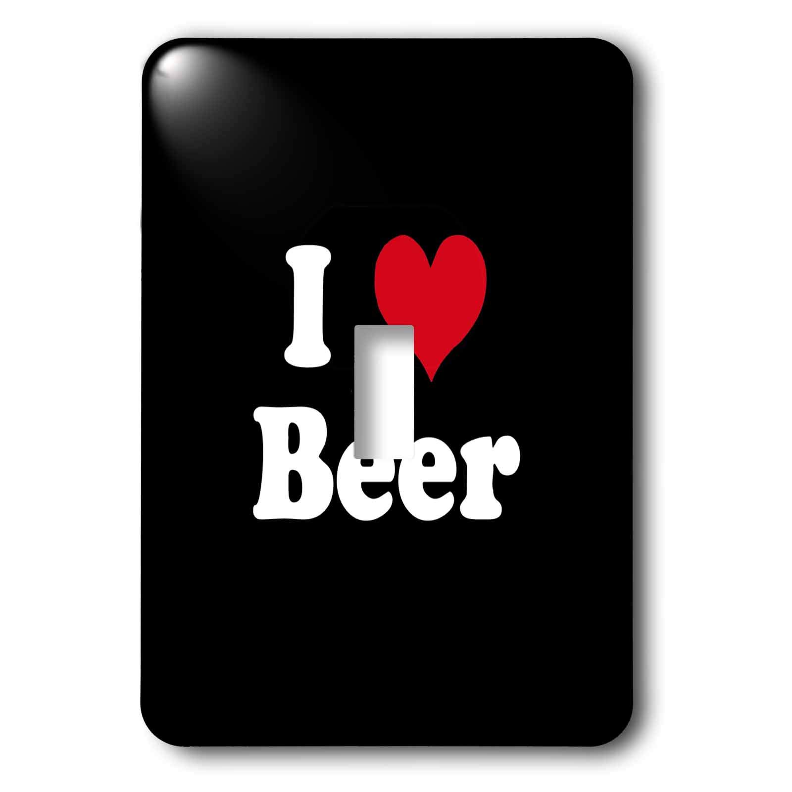 Interrupteur I Love Beer 3dRose, cadeau pour amateur de bière