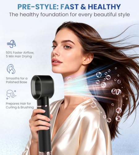 FMZ 7-in-1 Air Wrap Hair Styler, Ionic Blow Dryer Brush & Curler - image 5