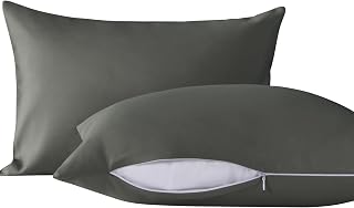 NTBAY 2 Pack Toddler Pillows with Microfiber Pillowcases, Soft Cotton Down Alternative 13x18 Zippered Baby Pillows for Sleeping in Crib - Machine Washable - Breathable Kids Travel Pillows, Dark Grey