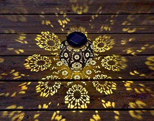 Moroccan Garden Solar Lanterns, {Set Of 2} Bohemian Landscape Solar Lights Outdoor Waterproof For Yard Pathway Patio Tree Table Decor (Bronze) #TOP4