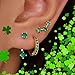 Gold Green St Patricks Day Earrings for Women, Green Jewelry Accessories Stud Hoops, May Birthstone Earring Gifts