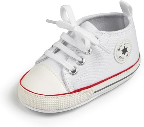 Miniatura 6 de KIDSUN zapatos deportivos altos hasta el tobillo para bebés, niños y niñas con suela antideslizante, suaves, para recién nacidos, zapatos