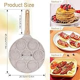 Bobikuke Smiley Face Pancake Pan - 10 Inch Mini Pancakes Maker with 7-Cup Mold Blini Pan Silver Dollar Pancake Pan Pancake Pan Nonstick Breakfast Griddle,100% PFOA Free (White) - Image 5