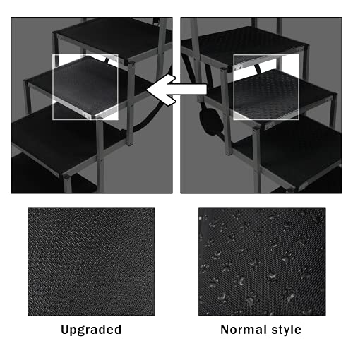 Petshug 5 Steps Aluminum Sturdy Pet Dog Ramp Stairs for Small Medium Large Dogs, Folding Lightweight Ladder with Increased Nonslip Surface for Trucks, Cars, SUVs & High Bed, Supports Up to 150 Lbs