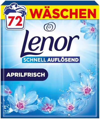 Lenor Pulverwaschmittel Aprilfrisch, 72 Wäschen | Für lang anhaltende Frische und extra Geruchsabwehr, wirksam auch bei Kaltwäsche.