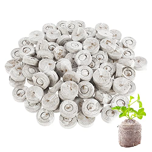 200 Pcs (30mm) Peat Pellets for Seedlings - Plant Starting Plugs, Fiber Soil Plant Seed Starters, Compressed Peat Moss Plant Pallet Seedling Peat Block for Herb Flower Vegetables Grow.