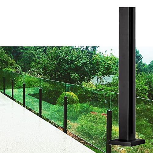 Garde Corps Verre Poteau De Garde-corps En Verre Robuste, Pince De Panneau De Balustrade Noire / Support En Acier Inoxydable Pour Les Escaliers De Jardin De Piscine, Connecteur De Clôture Coupe-vent Cover