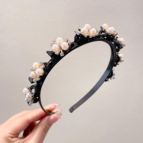 Sydry Diademas Coreanas Para Mujer, Fashion Double Bangs Hairstyle Hairpin Headband, Double Layer Twist Plait Braided Headband for Women (A Gold) Cover
