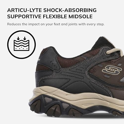 Image of Skechers Men's Afterburn M. Fit Fashion Sneakers - Leather Upper, Memory Foam Insole, Rubber Outsole