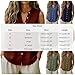 Ssuyeuri Linen Tops for Women Short Sleeve Round Neck Casual Loose Fit Blouses Fashion Dressy Shirts Top 2026 Summer Army Green