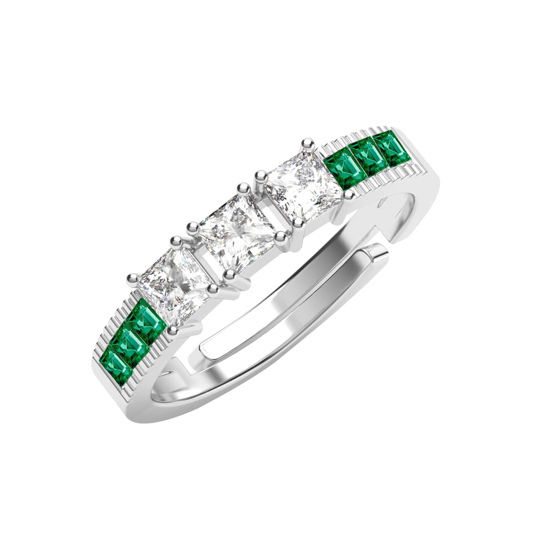 Clara Pure 925 Sterling Silver Vera Minimal Green Finger Ring | Swiss Zircon Platinum Plated | Size Adjustable | Gift for Women Girls Wife Girlfriend (B0D9BNDGVY) Amazon Price History, Amazon Price Tracker