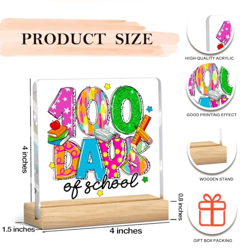 Woght Children's gifts1 100th Day Acrylic desktop baby 100 days decorations 100th day for Girls Classroom Activities Project Party Favors，It's Fine Everything Is Fine,Cartoon Emotions Friends2