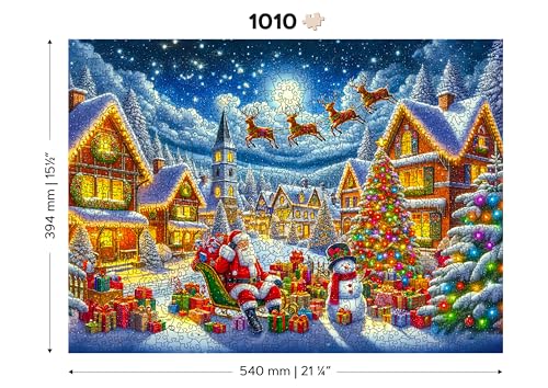 WOODEN.CITY Wooden Christmas Puzzles 1000 Piece - Santa’s Joyful Journey - Made in EU - 21.25 x 15.5 in by WOODEN.CITY - Image 4