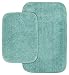 Garland Rug 2-Piece Traditional Nylon Washable Bathroom Rug Set, Seafoam