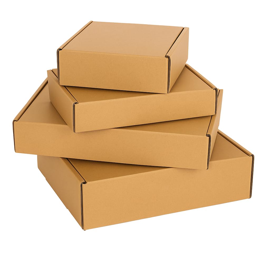 20 Scatole Avana 40x30x10h cm Fustellate Automontanti in Cartone per Spedizioni e E-commerce