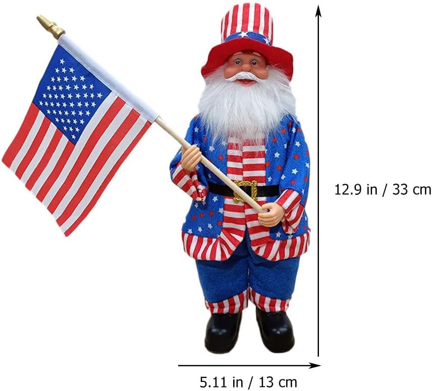 Uncle Sam Patriotic Figurine - 4th of July Decorations for Outdoor - 13" H Uncle Sam Statue for 250th Anniversary Veterans Day Memorial Day Porch Patio Garden Lawn Decor