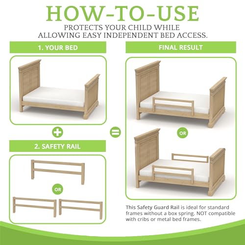 Image of CC KITS Safety Guard Rail for Baby, Kids, and Children - Solid Wood Safety Bed Rail for Toddlers - Easy Installation - Premium Protection for Bunk, Twin, Full, Queen and King Size Beds - (Unfinished)