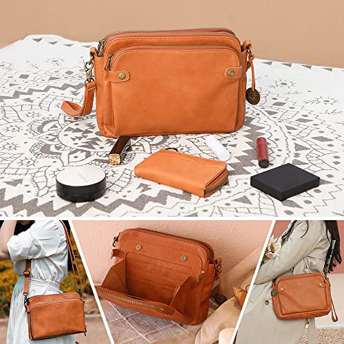 Crossbody Leather Shoulder Bags and Clutches, Women's Crossbody Handbags with Adjustable Strap, Multiple Compartments4