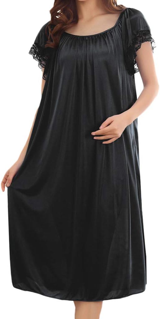 MJGkhiy Camicia Da Notte Donna Estiva Raso Vestito - Foto 6