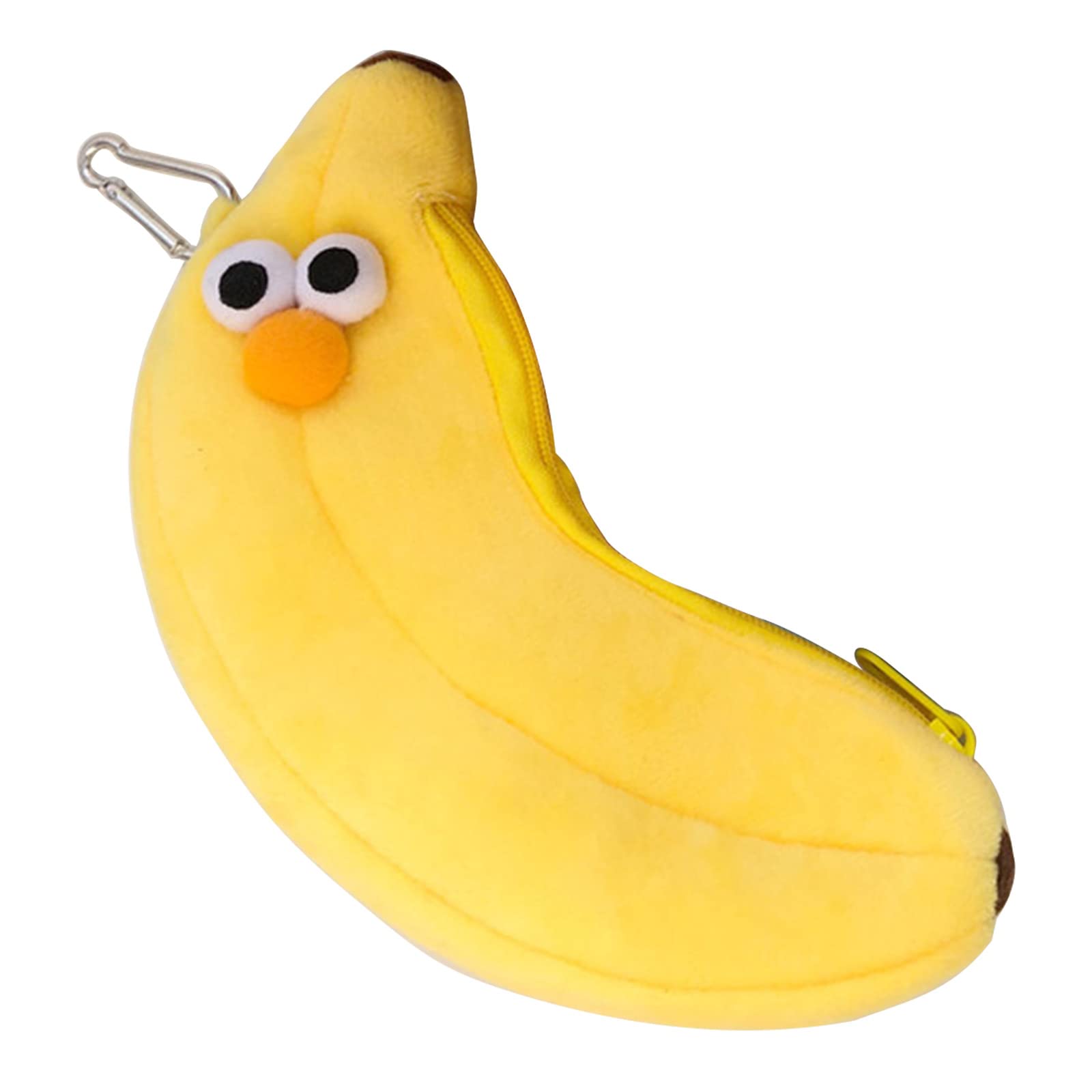 YOUNAFEN Large Capacity Cartoon Banana Pen Pouch Organizer, Washable Makeup Storage Bag, Stationery Organizer, Unisex, Yellow