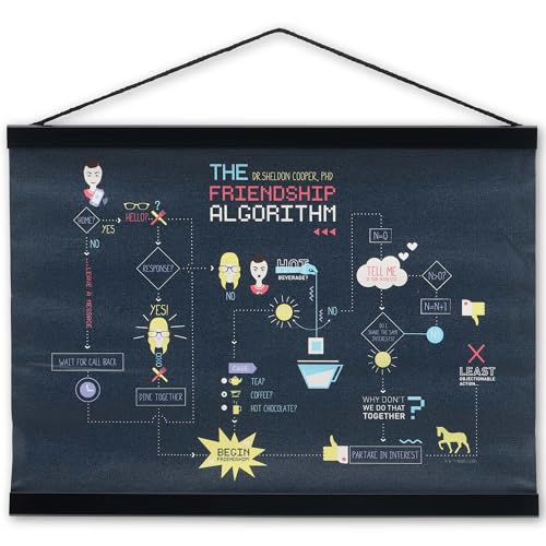 Big Bang Theory Friendship Algorithm Hanging Canvas Banner
