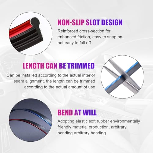image for Yourkar Car Interior Trim Strips, 9.8ft Auto Decoration Styling Door D