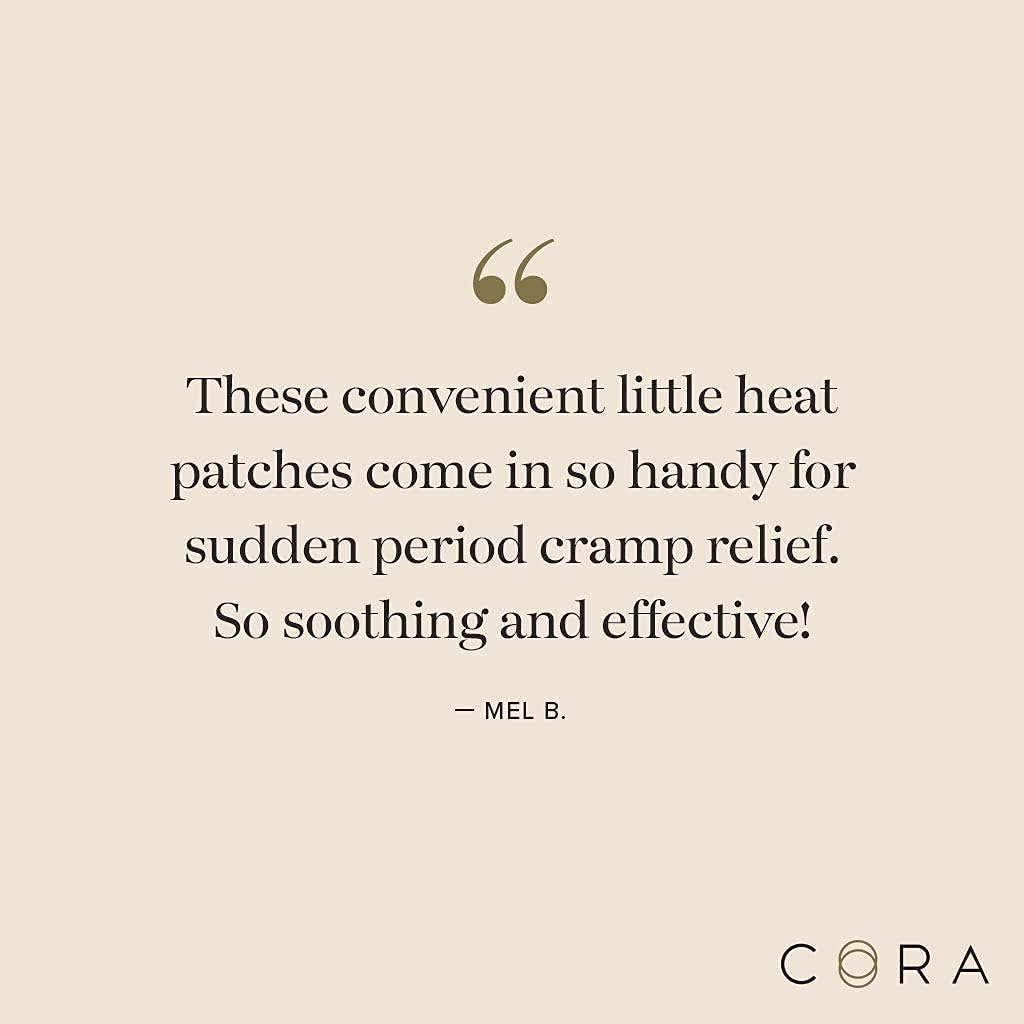 Heat Relief Patch by Cora - 2 Pack - Soothe Cramps for up to 8 Hours with Heat from Activated Carbon - Adheres to Your Clothes to Ease Cramps Exactly Where You Need it : Health & Household