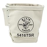 Klein Tools 5416TSR Tool Bag, Bolt Bag with Bull Pin Loops and Drain Holes, Sturdy No. 4 Canvas, Tun