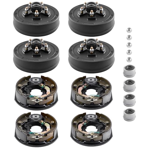 VEVOR Electric Trailer Brake Assembly 10 x 2-1/4 Inch 2 Pairs Self-Adjusting Electric Brakes Kit for 3500 lbs Trailer Axle Backing Plates for Braking System Part Replacement Fit for Trailers RVs