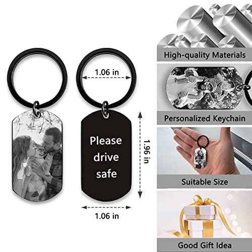 Jubope Custom Personalized Picture Text Keychain, Laser Engraved Keychain, Personalized Gifts For Valentine's Father's Day Men Women #TOP3