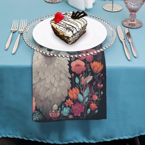 Servilletas de Tela con Estampado de Llama y Flores 18x18 Pulgadas miniatura 4
