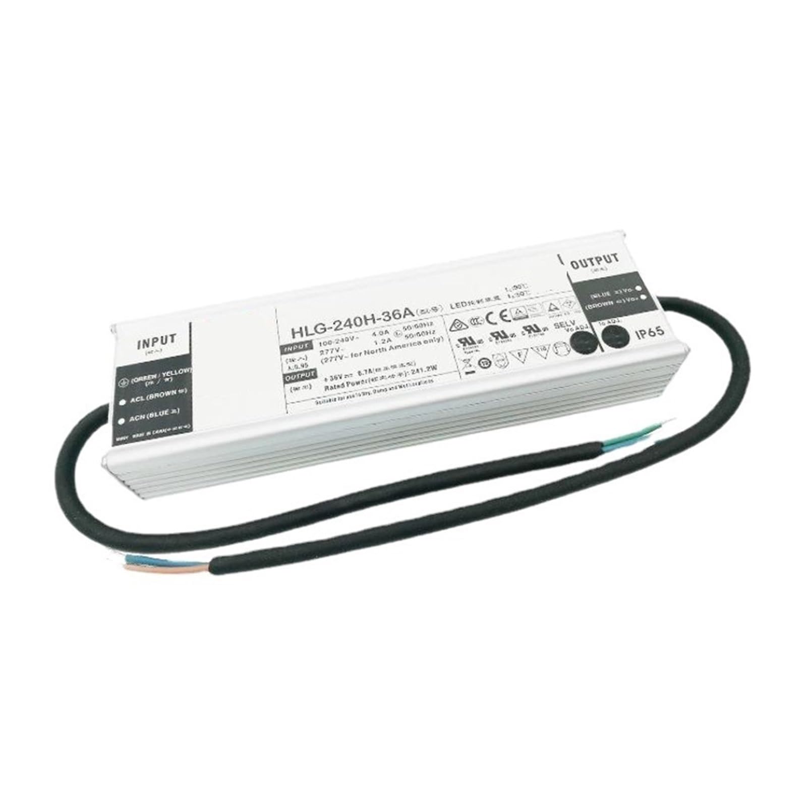 Alimentation LED étanche HLG-240H-48B transformateur 240W PFC pour projecteur et lampadaire extérieur