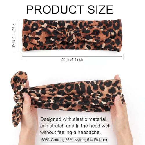 Image of DRESHOW 8 Pack Headbands for Women Yoga Knotted Headbands Elastic Criss Cross Hair Accessories Sports Head Wrap Non Slip