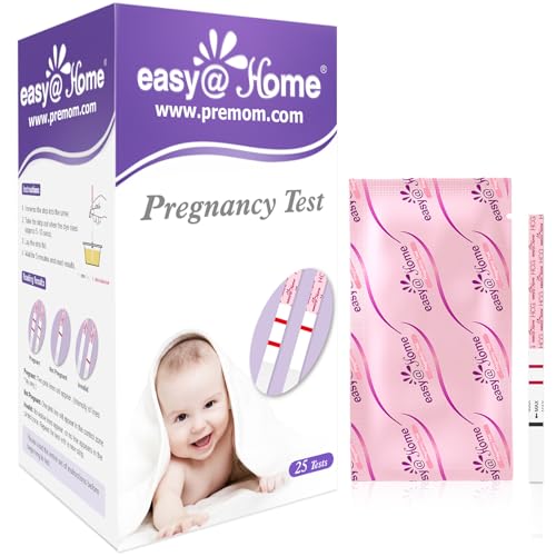 Easy@Home 25 Pregnancy Test Strips for Early Detection 10 mIU/ml, Fertility Test Kit, 25 HCG