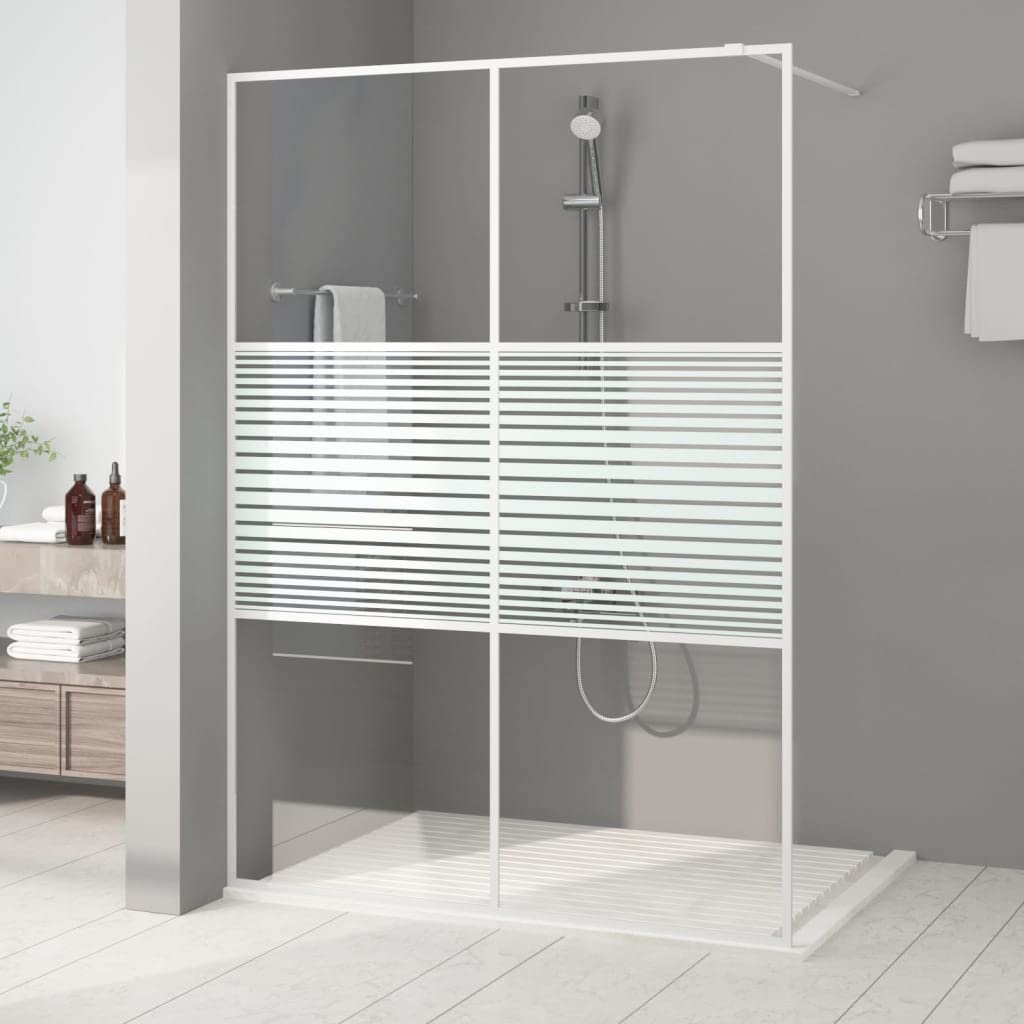 vidaXL Mampara de ducha de cristal templado (140 x 195 cm), color blanco