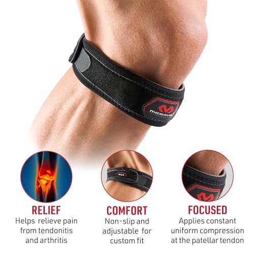 Image of McDavid Knee Band for Knee Pain Relief, Support Brace Patella Tendon Knee Strap for Pickleball, Hiking, Soccer, Basketball, Running, Jumpers Knee, Tennis, Tendonitis, Volleyball & Squats