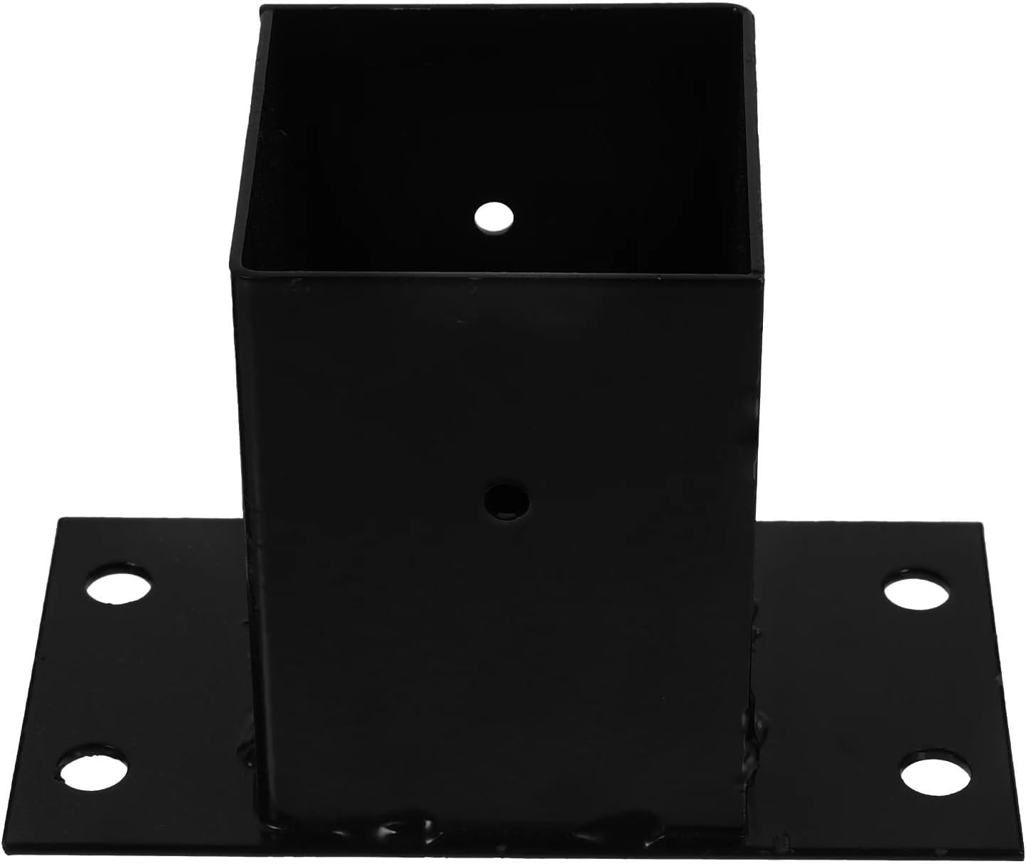 Gazebo Bracket Black Iron Post Base for Mailbox Deck Railing FenceBracket Support Column Cover Heavy Duty High Strength Long Use